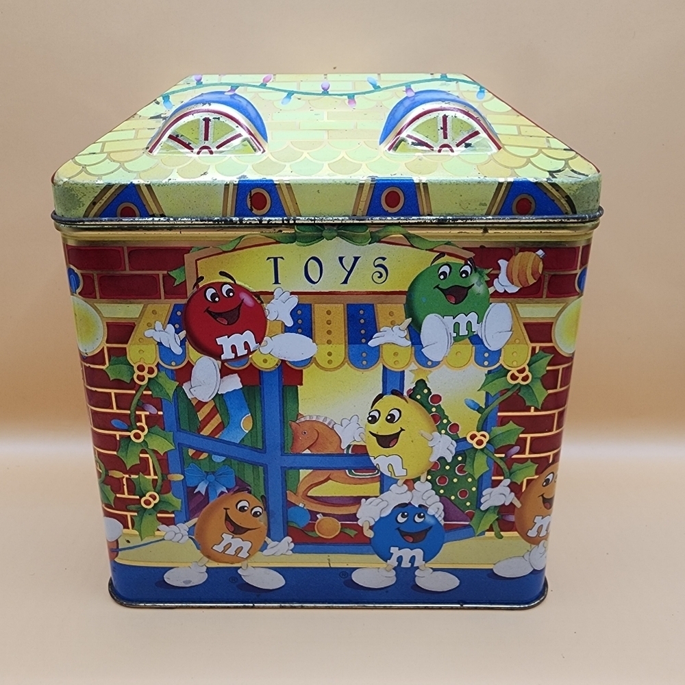 M&M's Christmas Village Series 03 Tin Container 5" Vintage